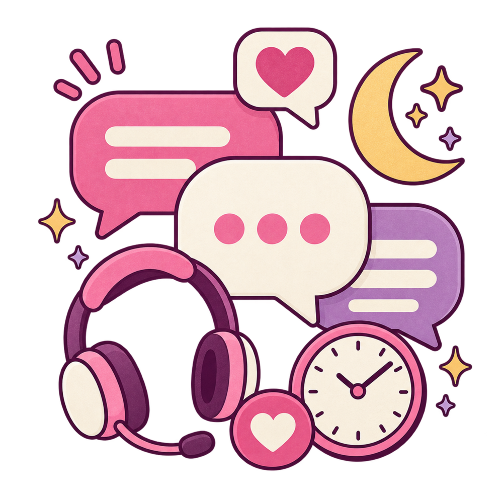 Around-the-clock creator messaging illustration